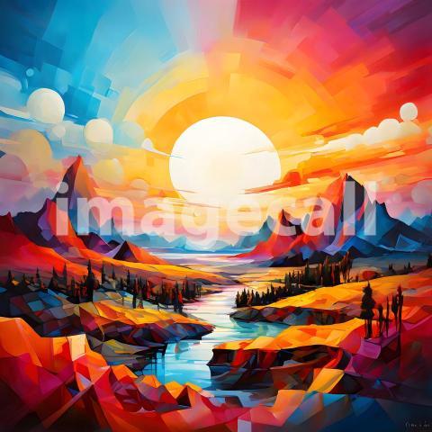 Abstract and surreal colorful and vivid (2163)