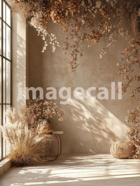 ST0014   Beige Floral Wall (2)