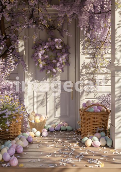 ES0002   Pastel Purple Easter Floral Door (12)