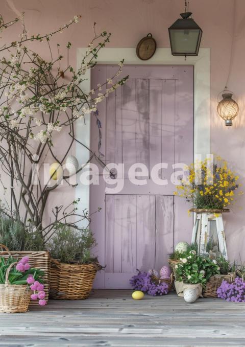 ES0002   Pastel Purple Easter Floral Door (13)