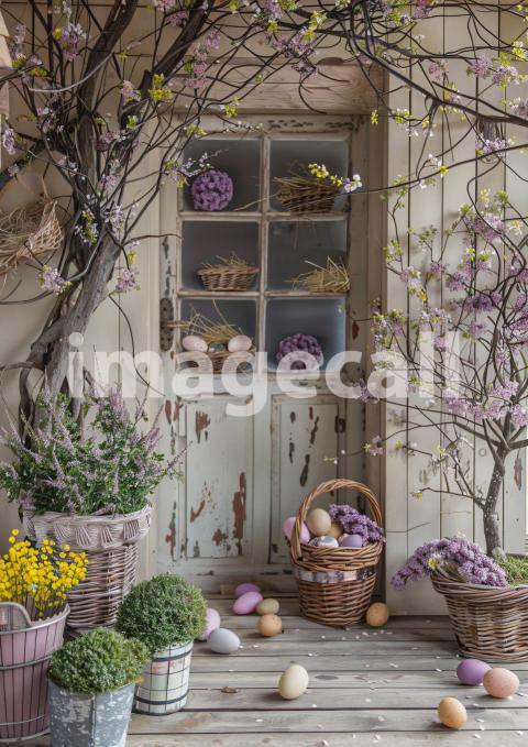 ES0002   Pastel Purple Easter Floral Door (9)