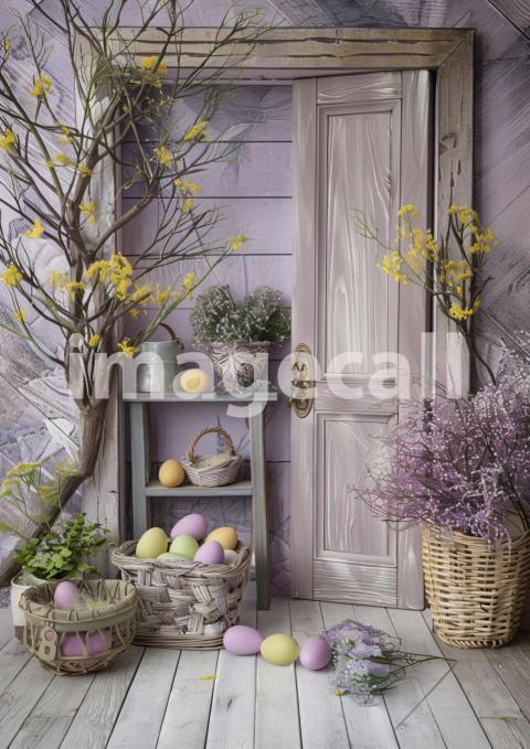 ES0002   Pastel Purple Easter Floral Door (16)
