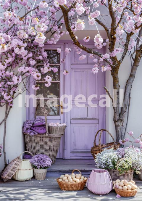 ES0002   Pastel Purple Easter Floral Door (15)