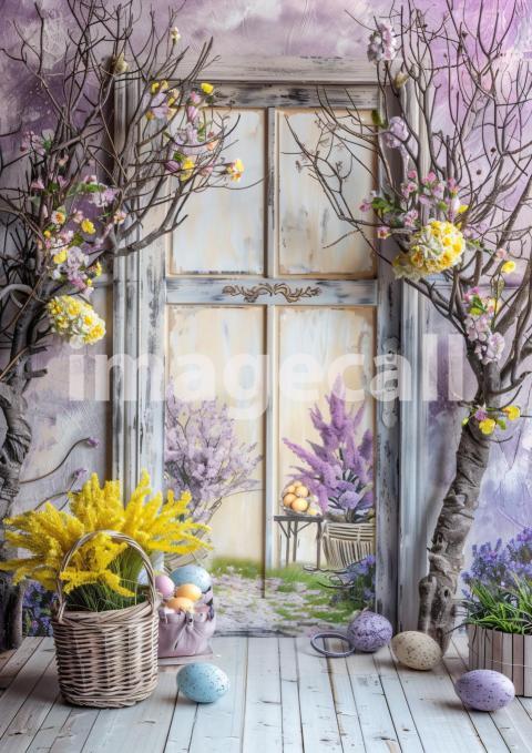 ES0002   Pastel Purple Easter Floral Door (18)