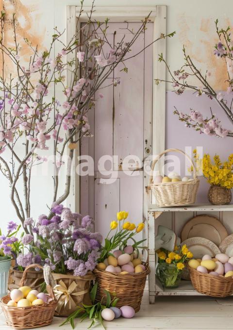 ES0002   Pastel Purple Easter Floral Door (20)