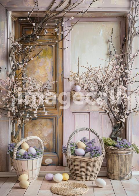 ES0002   Pastel Purple Easter Floral Door (21)