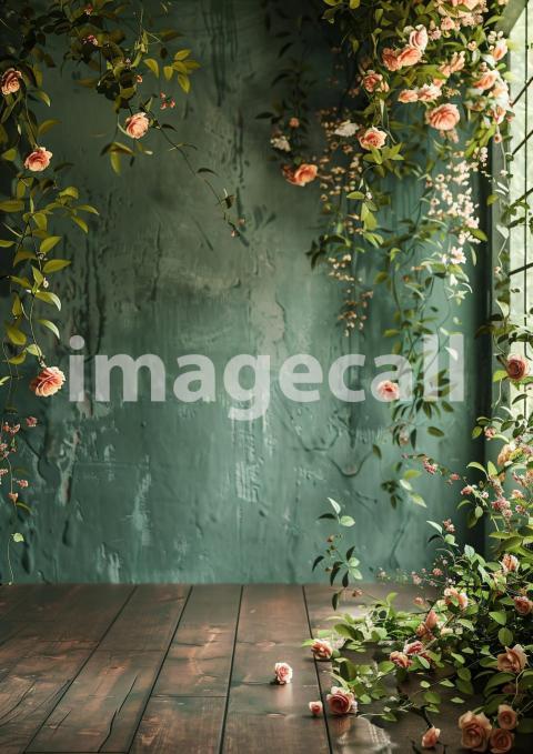 Sage Green Floral Wall (5)