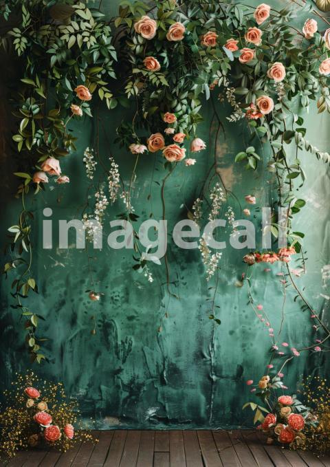 Sage Green Floral Wall (3)