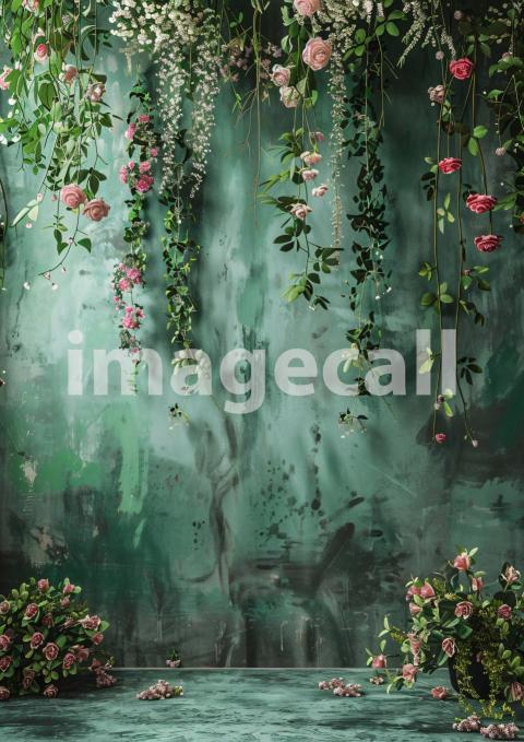 Sage Green Floral Wall (6)