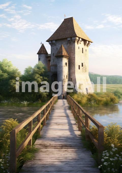 A166 Medieval Castle Drawbridge   Portrait (5)