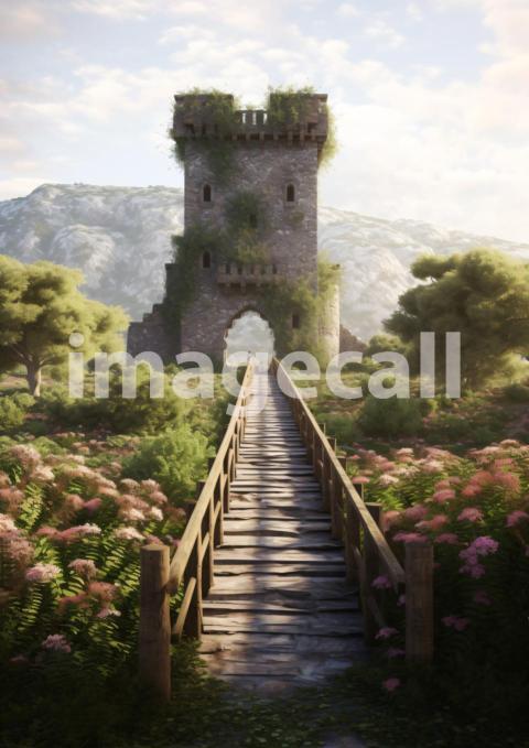 A166 Medieval Castle Drawbridge   Portrait (8)