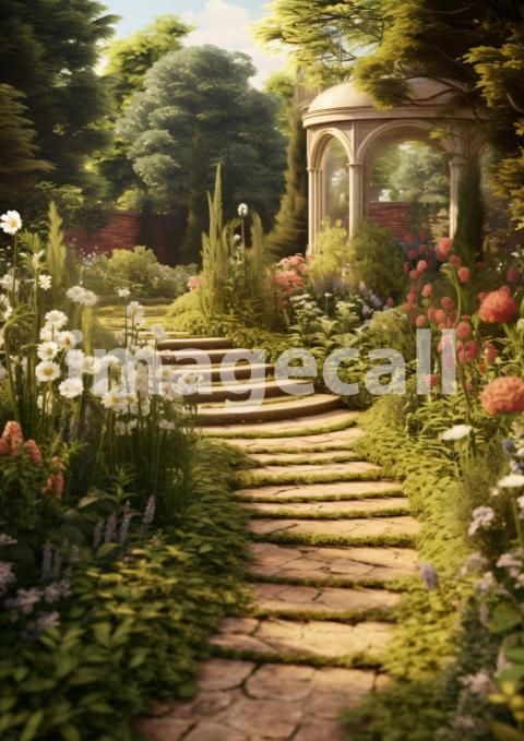 A160 Victorian Garden Path   Portrait (2)
