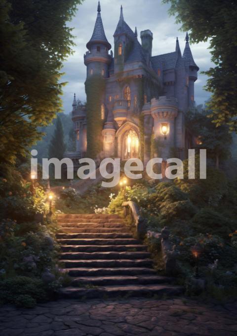 A169 Medieval Castle at Night   Portrait (2)