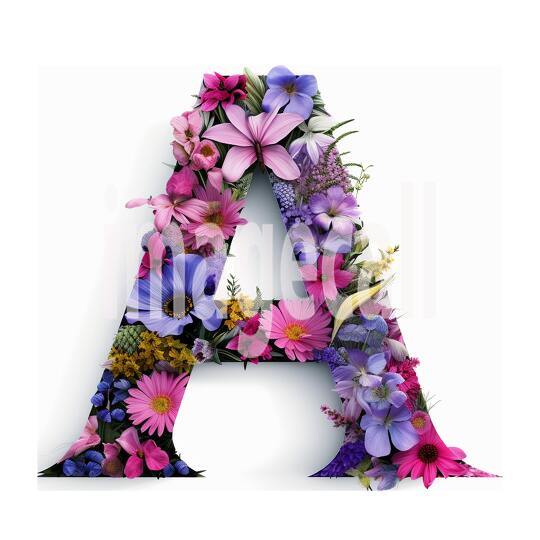 A Clipart Floral Alphabet300dpi