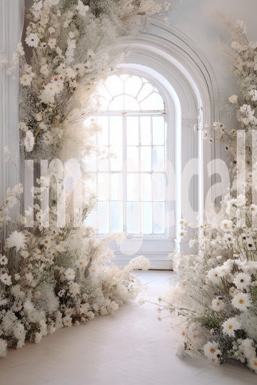 A070 White Room Floral Arch Backdrops (10)