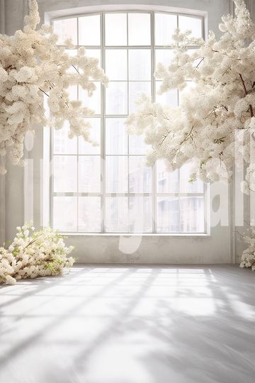 A070 White Room Floral Arch Backdrops (4)
