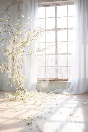 A070 White Room Floral Arch Backdrops (5)