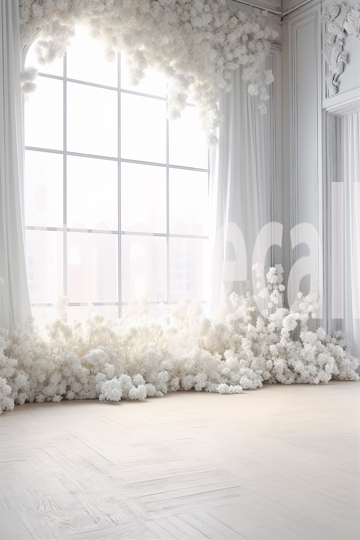 A070 White Room Floral Arch Backdrops (7)