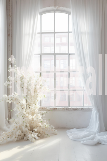 A070 White Room Floral Arch Backdrops (9)
