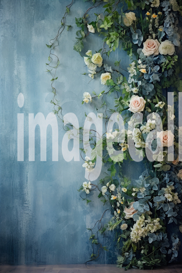 A071 Spring Floral Ivy Blue Fine Art Backdrops (1)