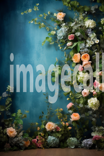 A071 Spring Floral Ivy Blue Fine Art Backdrops (12)