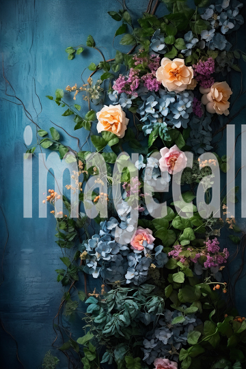 A071 Spring Floral Ivy Blue Fine Art Backdrops (15)