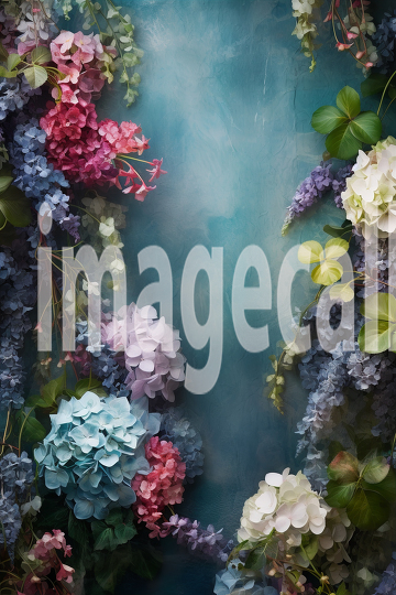 A071 Spring Floral Ivy Blue Fine Art Backdrops (2)