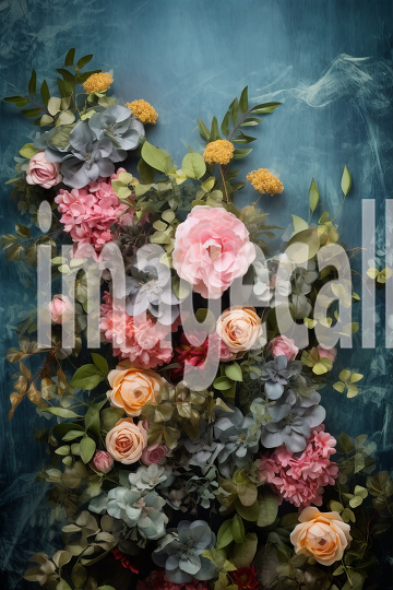 A071 Spring Floral Ivy Blue Fine Art Backdrops (3)