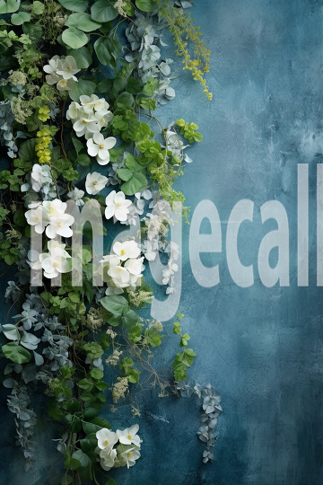 A071 Spring Floral Ivy Blue Fine Art Backdrops (4)