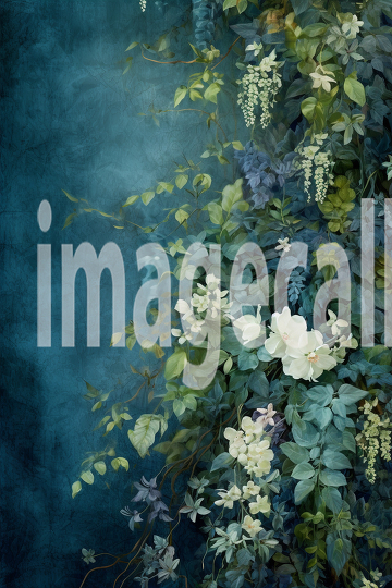A071 Spring Floral Ivy Blue Fine Art Backdrops (5)
