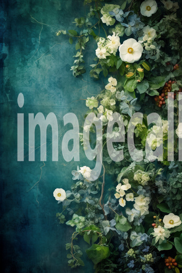 A071 Spring Floral Ivy Blue Fine Art Backdrops (6)