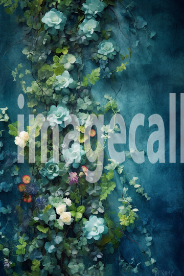 A071 Spring Floral Ivy Blue Fine Art Backdrops (7)