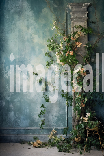 A071 Spring Floral Ivy Blue Fine Art Backdrops (8)