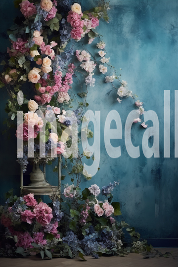 A071 Spring Floral Ivy Blue Fine Art Backdrops (9)