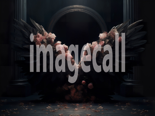 A072 Floral Black Angel Wings Backdrops (5)