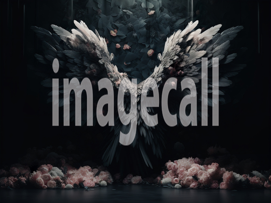 A072 Floral Black Angel Wings Backdrops (7)