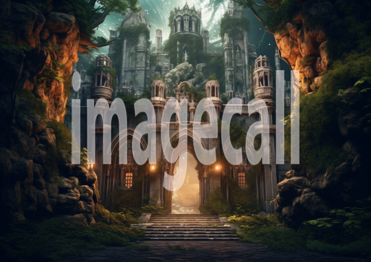 A158 Medieval Castle Entrance at Night - Landscape (10)