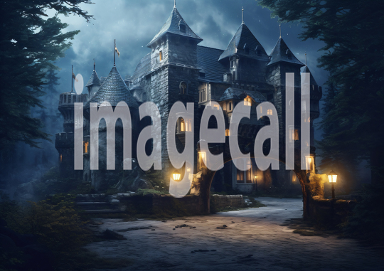 A158 Medieval Castle Entrance at Night - Landscape (12)