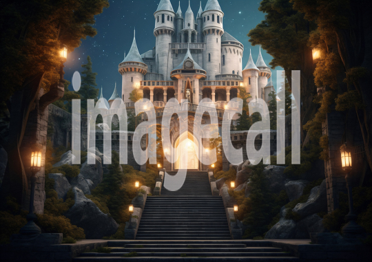 A158 Medieval Castle Entrance at Night - Landscape (3)