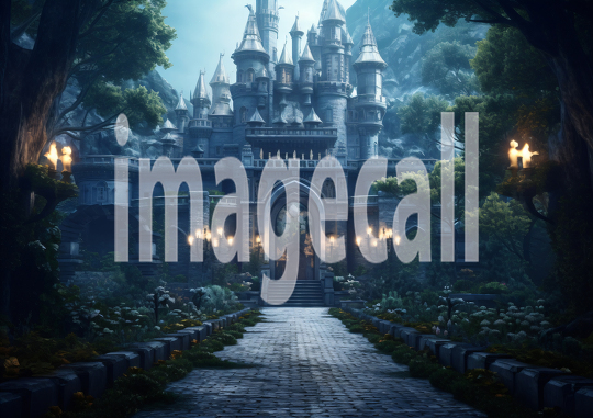 A158 Medieval Castle Entrance at Night - Landscape (4)