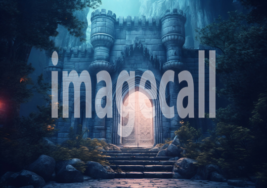 A158 Medieval Castle Entrance at Night - Landscape (9)