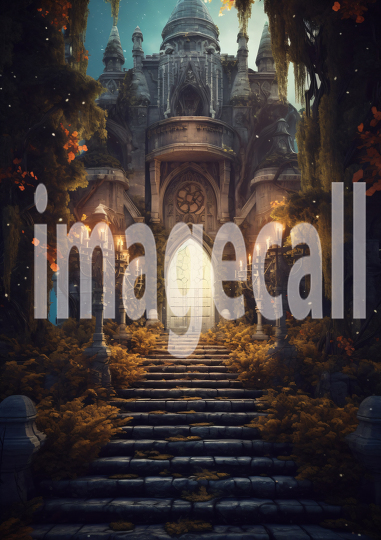 A158 Medieval Castle Entrance at Night - Portrait (3)