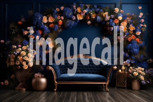 A168 Blue Navy Blue Floral Arch (10)