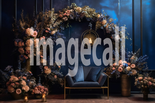 A168 Blue Navy Blue Floral Arch (11)