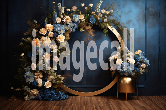 A168 Blue Navy Blue Floral Arch (12)