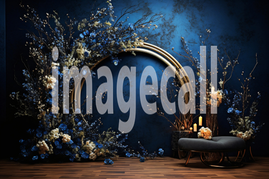 A168 Blue Navy Blue Floral Arch (2)