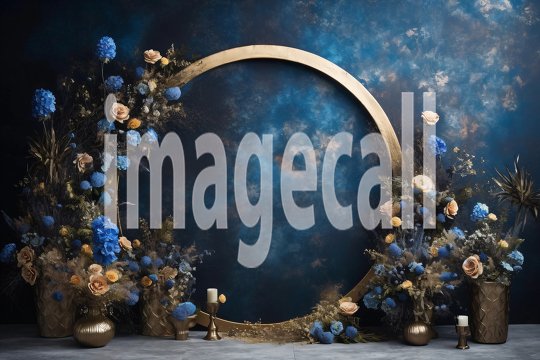 A168 Blue Navy Blue Floral Arch (3)