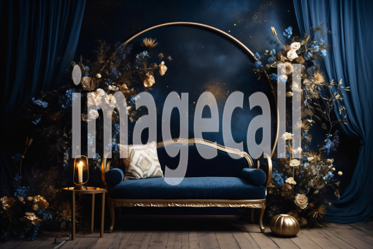 A168 Blue Navy Blue Floral Arch (4)