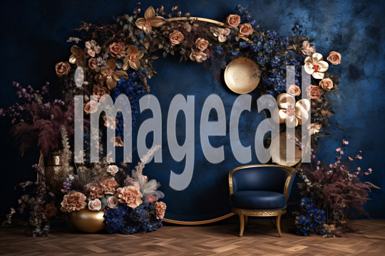 A168 Blue Navy Blue Floral Arch (6)