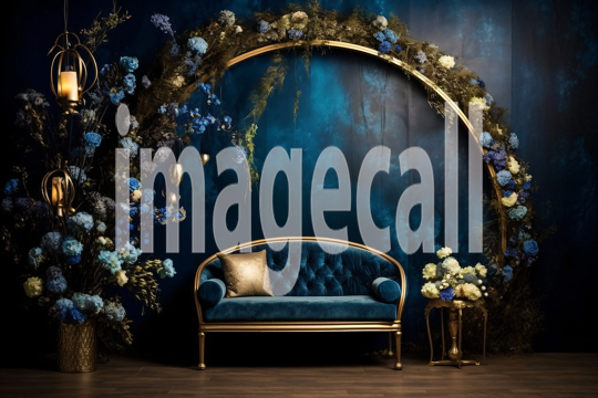 A168 Blue Navy Blue Floral Arch (7)